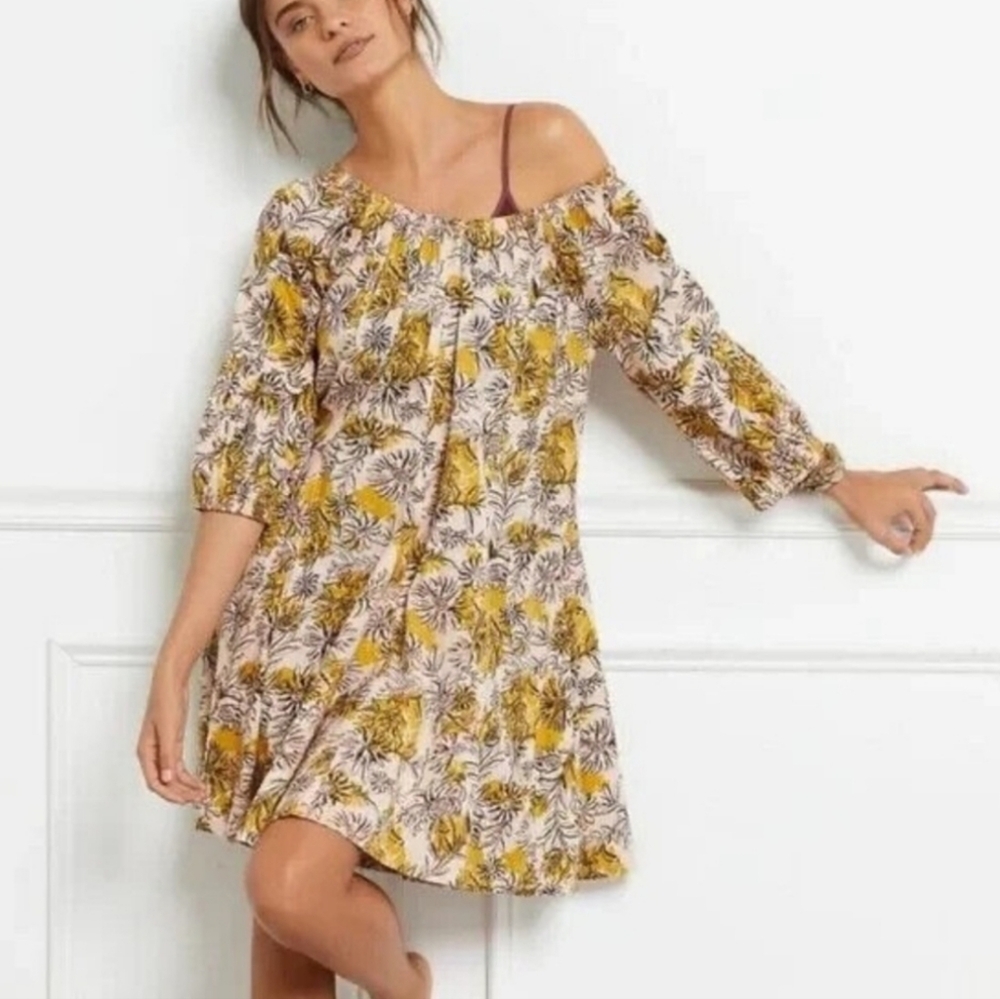 Anthropologie Daily Practice Sundress with 3/4 Bishop Sleeves